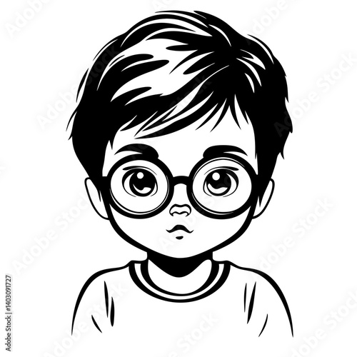 Cute Boy with Glasses Vector Illustration for Children's Design Projects