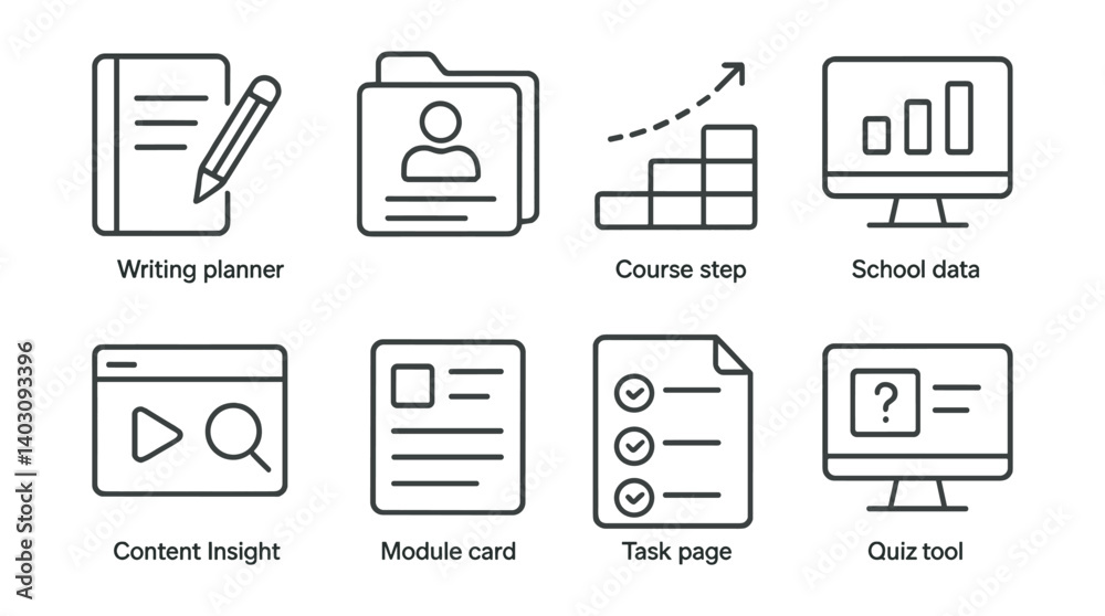 Writing planner is shown on the left side of the image Writing planner is shown on the left side of the image
