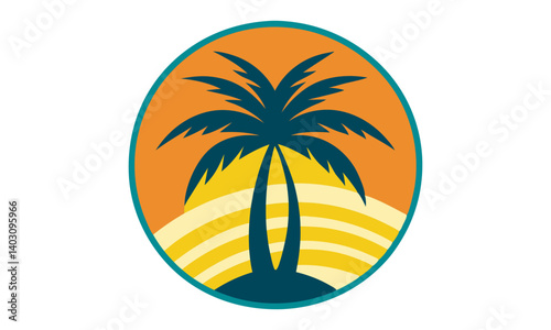 Download Stylish Palm Tree Vector Logo Icon - Graphic Design Element, Clipart & Decoration Resource Svg File For Design.