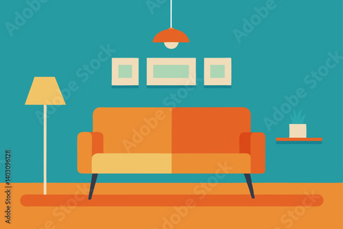 living room interior with sofa