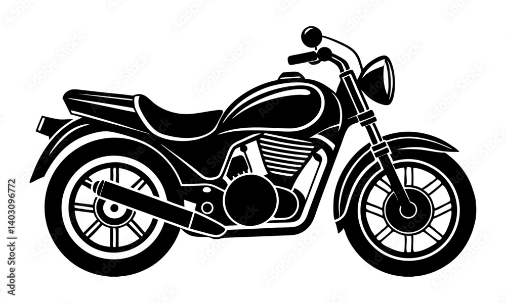 Obraz premium Download Motorbike Silhouette Vector Graphics: Logo Icon, Clipart, And Decorative Elements Svg File For Design. 