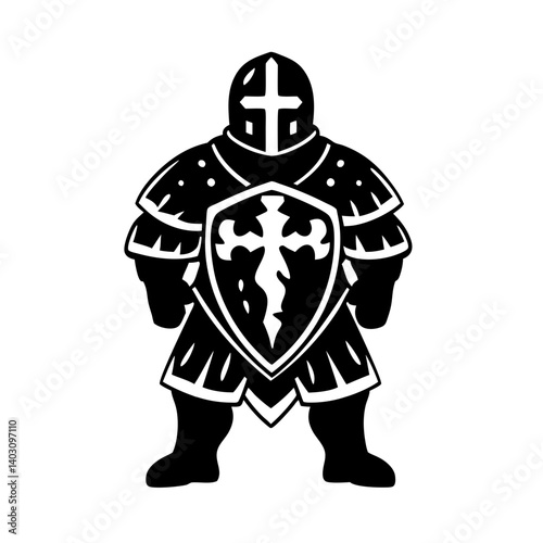 Knight in Armor Vector Design for Fantasy Themes and Medieval Artwork Applications