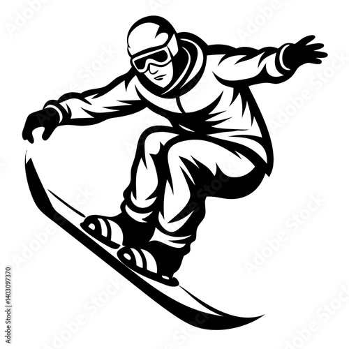 Dynamic Snowboarder Performing Tricks in Winter Sports Action