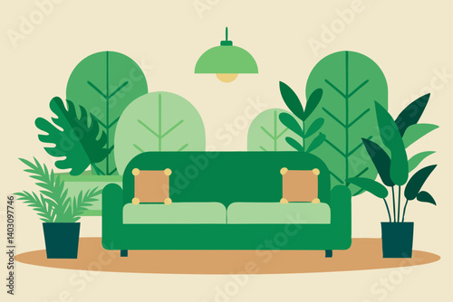 modern living room with sofa