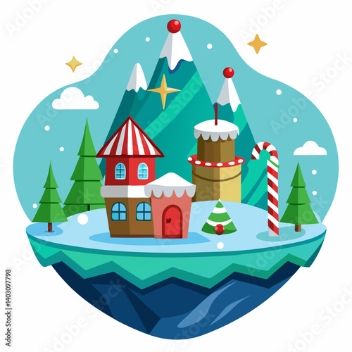 Christmas  North Pole isolated on white background