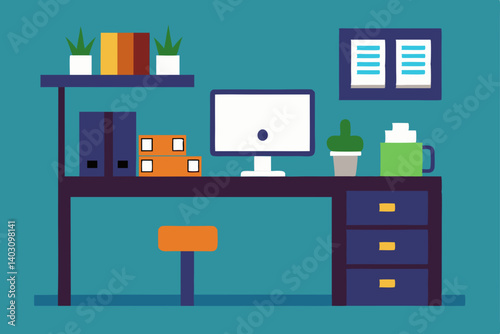 vector illustration of office interior
