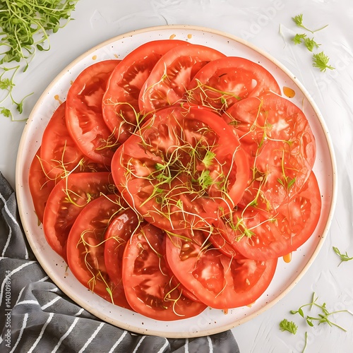 Sliced Tomato Salad Plate