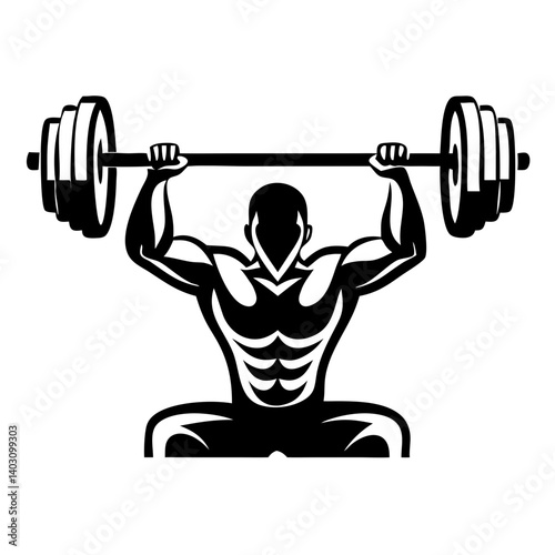 Muscular Athlete Lifting Barbell for Fitness Training and Strength Building Inspiration