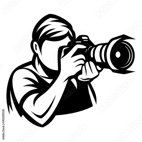 Stylized grapher Holding DSLR Camera for Creative Projects and Graphic Design