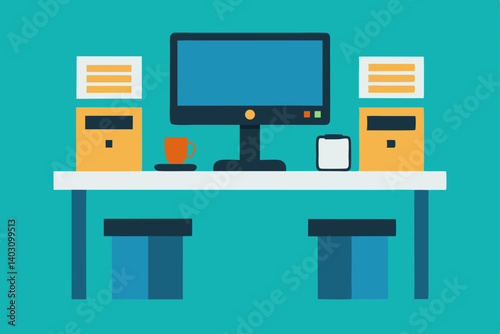 vector illustration of a computer
