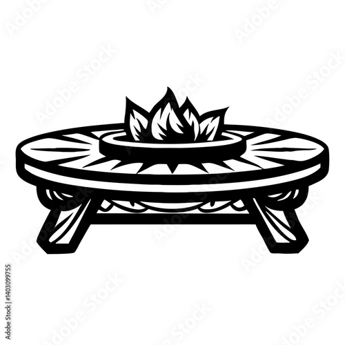 Stylized Vector Illustration of a Campfire with Cozy Design for Home Decor and Outdoor Themes