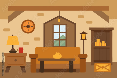 living room with fireplace