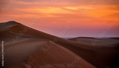 Sand Dune Ridge at Sunset, Rajasthan, India