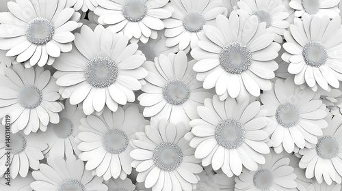 Wallpaper Mural White Daisy Floral Background Torontodigital.ca