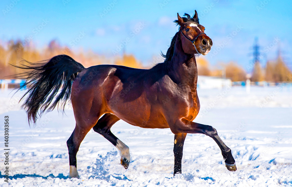 horse in snow