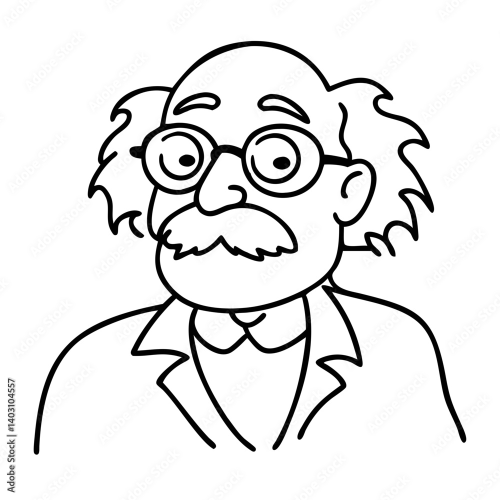 Obraz premium Cartoon Scientist Character Illustration for Educational Resources and Creative Projects