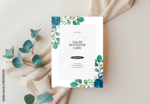 Modern Wedding Invitation Mockup Layout