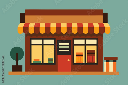 vector illustration of a shop window