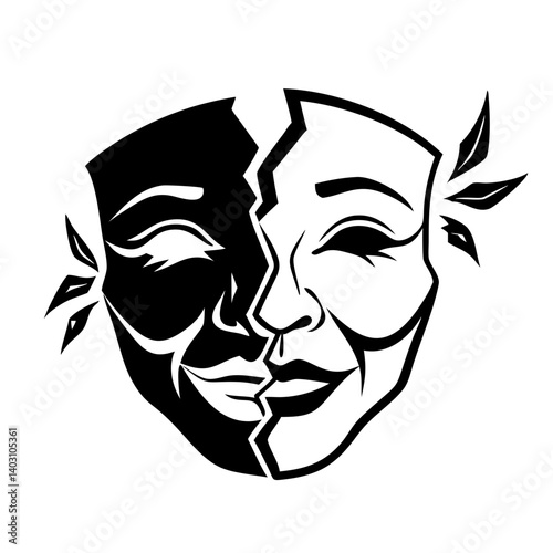 Duality Faces Artistic Representation for Tattoo Design and Graphic Illustrations