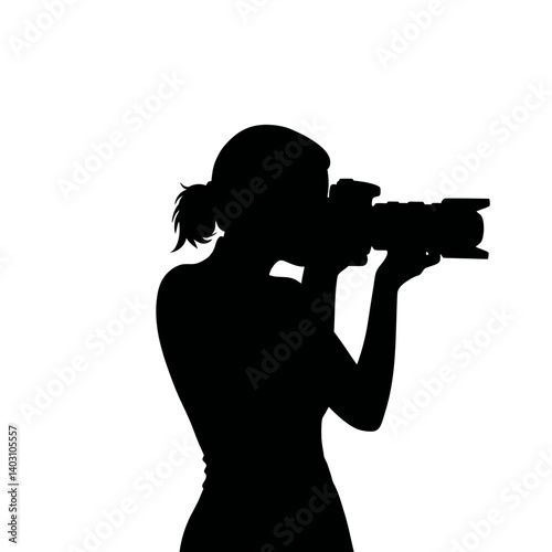 Silhouette of a Dedicated Photographer: A stark, silhouetted image captures a dedicated photographer focused on their craft, highlighting the precision and passion behind the lens.