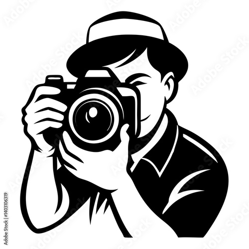 Vintage grapher Taking Pictures for  Blogs and Creative Projects