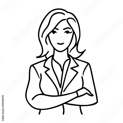 Confident Businesswoman Illustration for Professional Branding and Empowerment Materials