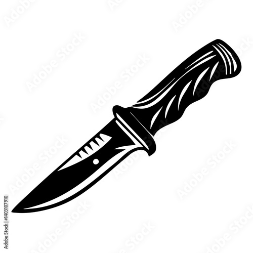Stylish Black Knife Design Ideal for Tattoo and Graphic Artwork Applications