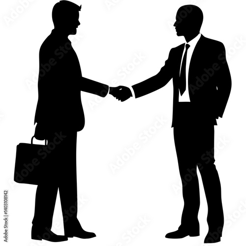 Businessmen Handshake Silhouette Representation of Agreement and Networking Opportunities
