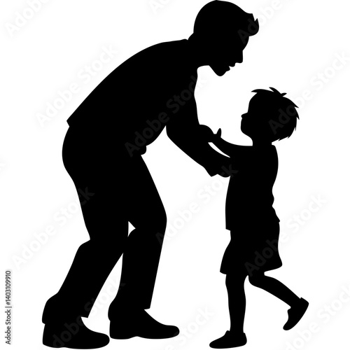 Father and Child Silhouette Embracing Bond of Love Family Togetherness Connection