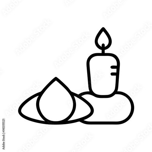Aromatherapy Candle with Essential Oil Drop and Spa Stones for Relaxation and Wellness