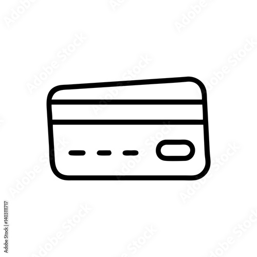 Minimalist Credit Card Outline for Financial Services and Digital Payment Applications