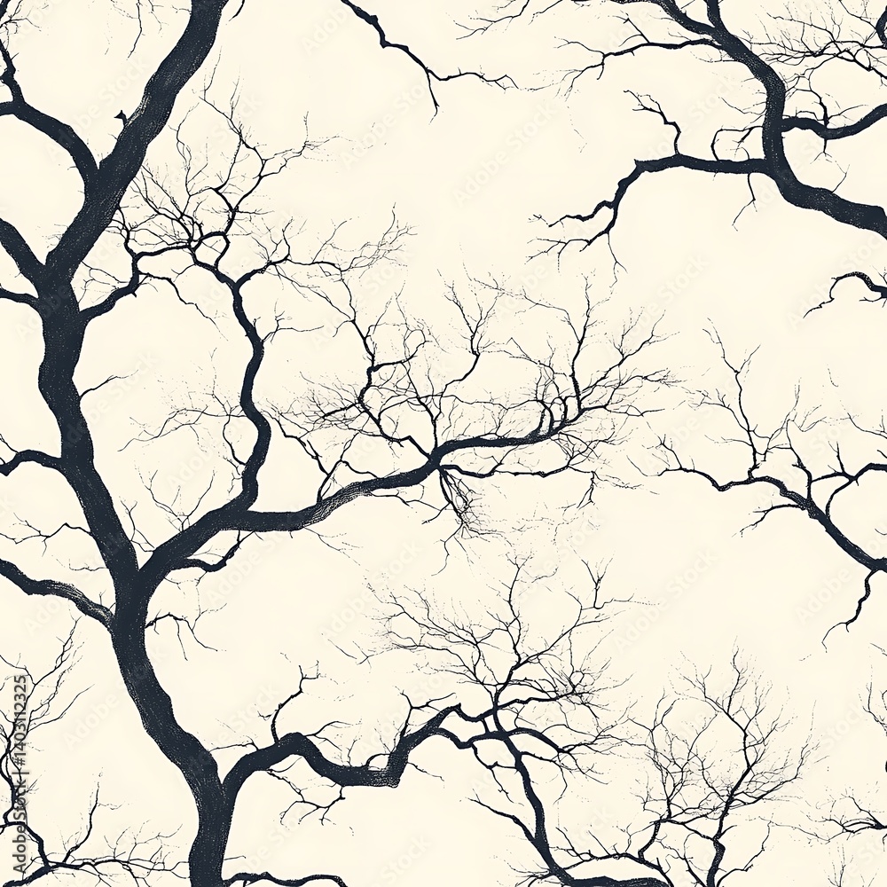 Obraz premium Black and White Artistic Image of Gnarled Tree Branch Silhouettes