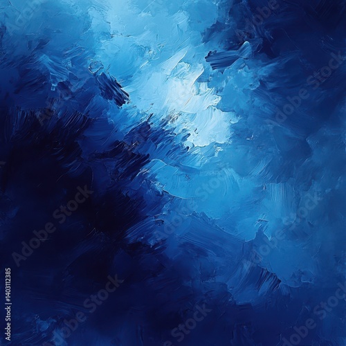 Deep blue abstract painting photo