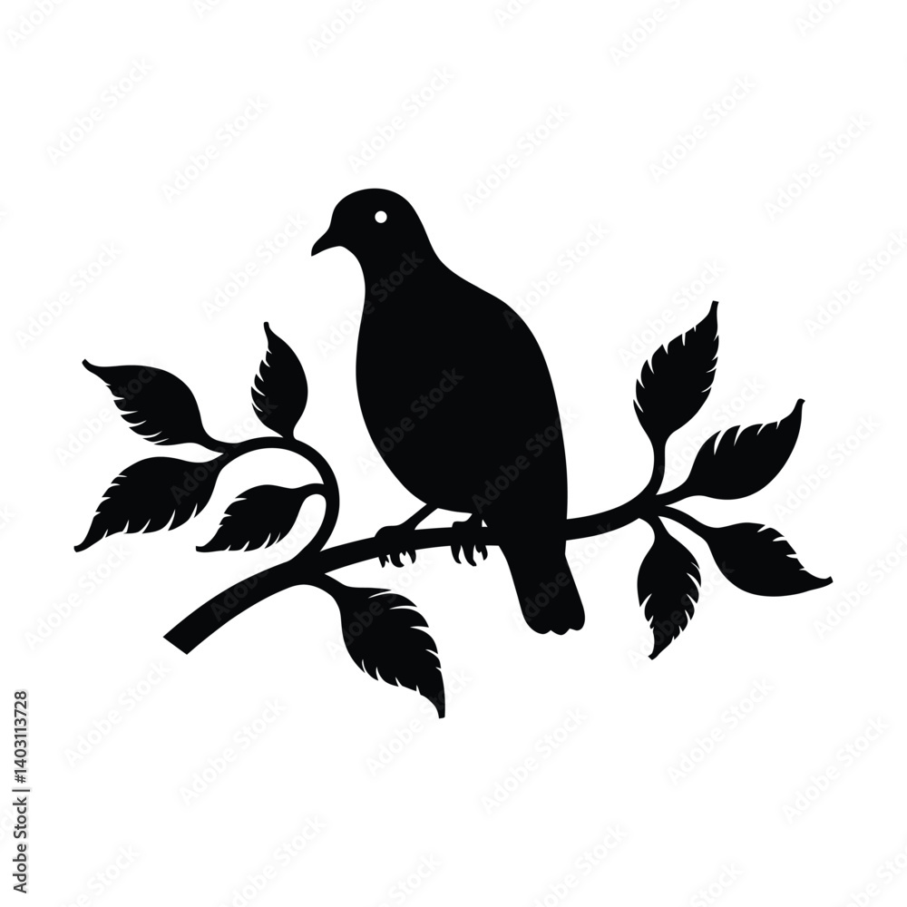 Fototapeta premium Dove Bird Silhouette Vector illustration