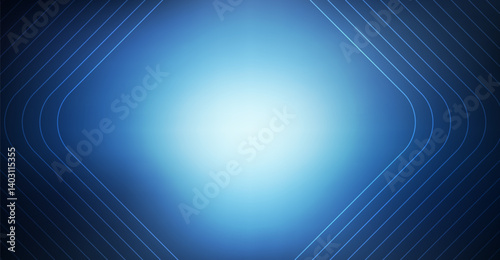 Striking Cobalt Blue Gradient with Geometric Line Accents, Modern Light Burst Effect, Elegant Background for Technology, Business and Creative Projects
