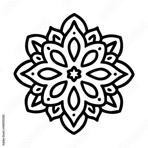 Floral pattern element vector, flower blossom illustration, decorative ornament graphic art, artful bloom, mandala vector design