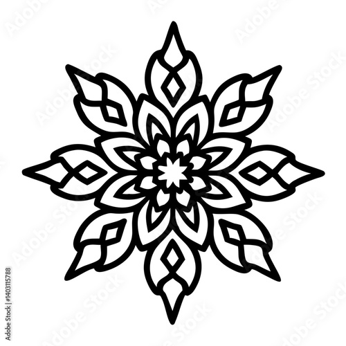 Intricate floral vector art flower blossom illustration decorative element flourish pattern drawing, mandala vector design
