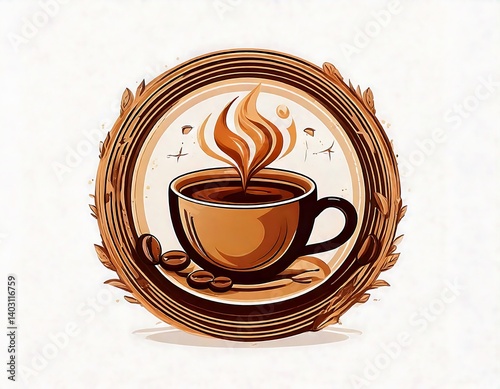 A cozy coffee shop logo design, white background