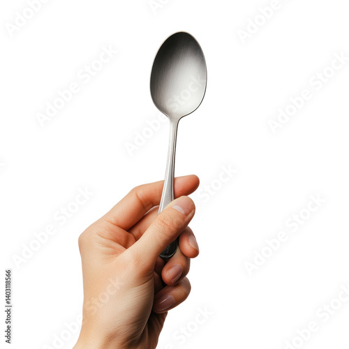 Elegant Silver Spoon Held in a Hand