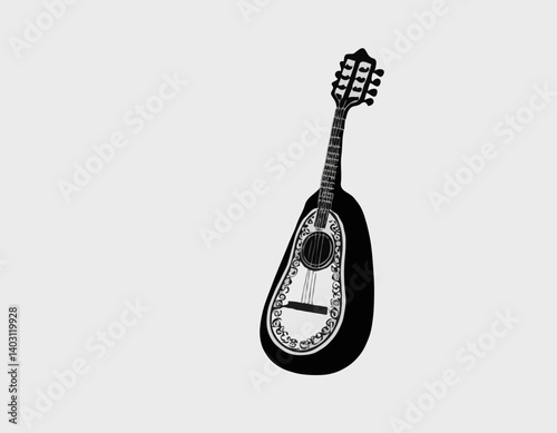 Icône web plate Balalaika. Conception du logo Balalaika. Instrument à cordes russe traditionnel simple balalaïka signe silhouette noir uni icône vectorielle conception. Concept d’instruments de musiqu