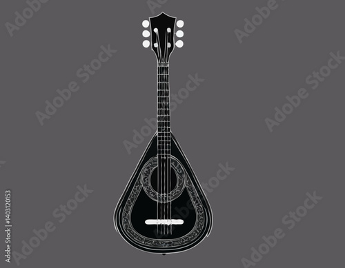 Icône web plate Balalaika. Conception du logo Balalaika. Instrument à cordes russe traditionnel simple balalaïka signe silhouette noir uni icône vectorielle conception. Concept d’instruments de musiqu