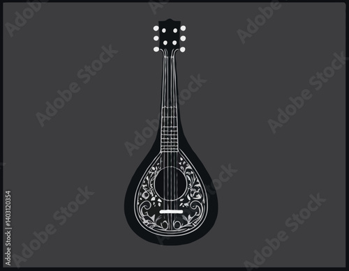 Icône web plate Balalaika. Conception du logo Balalaika. Instrument à cordes russe traditionnel simple balalaïka signe silhouette noir uni icône vectorielle conception. Concept d’instruments de musiqu