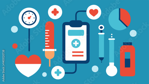 Preventive Screenings A graphic showing various medical tools like a pressure monitor and thermometer with icons indicating awareness of routine screenings.