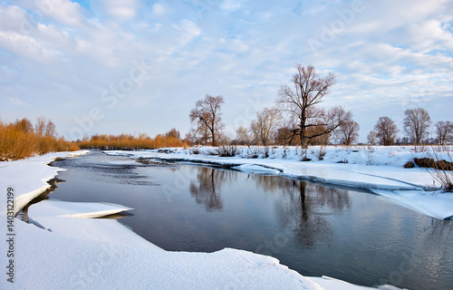 winter landscape with river