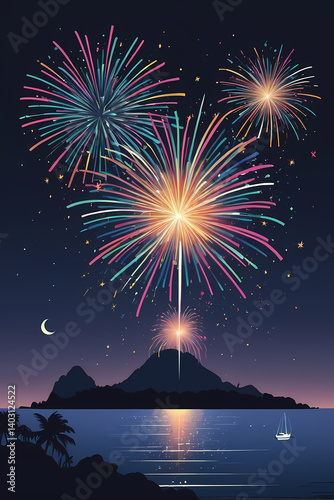 fireworks over the island