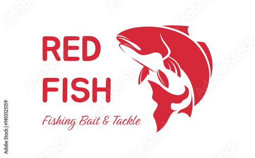 Logo design concept for red drum fish also known as redfish, channel bass, or spottail bass.