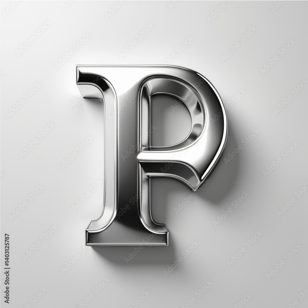 Realistic_3D_metallic_letter_P_on_a_plain_white_background Realistic_3D_metallic_letter_P_on_a_plain_white_background