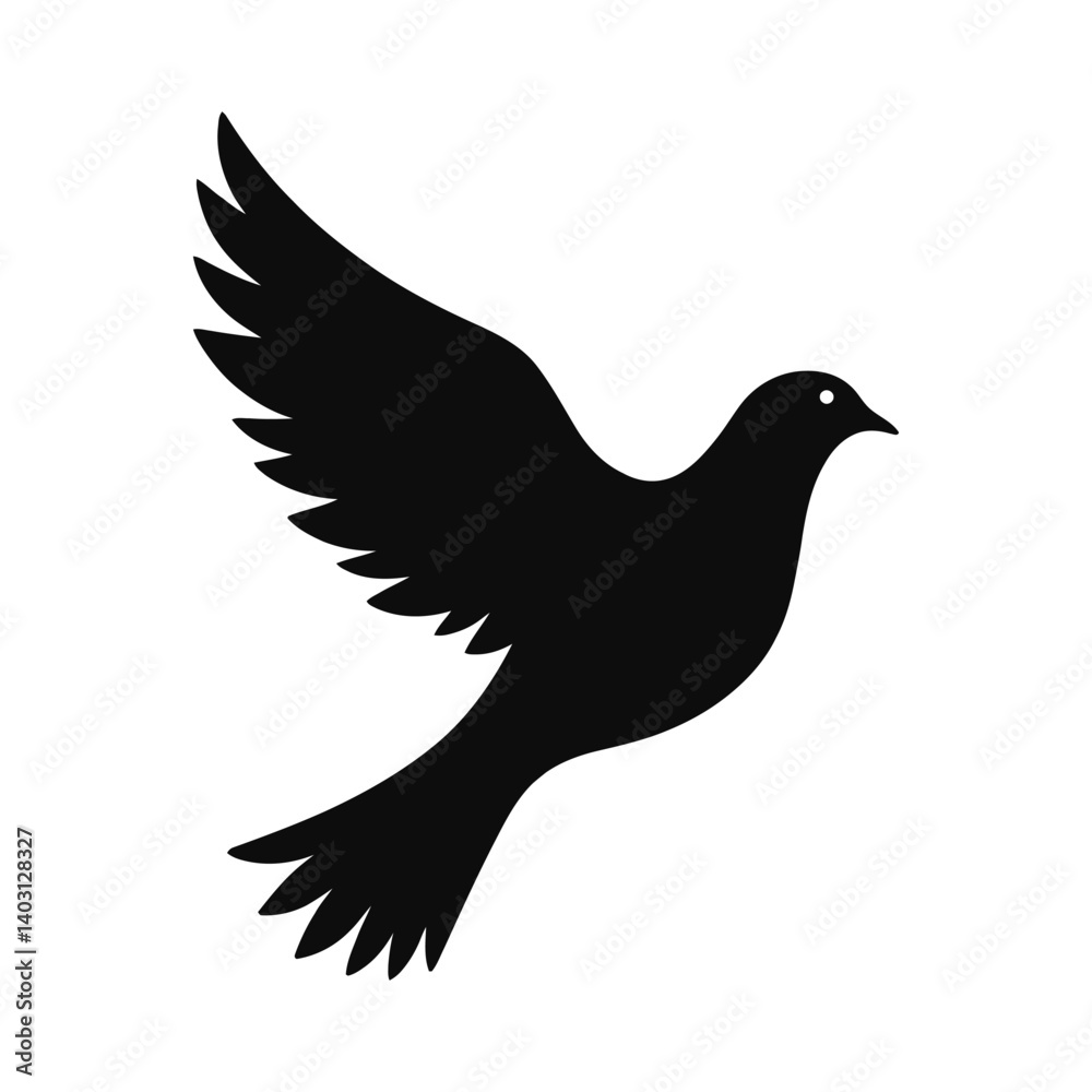 Obraz premium Dove Bird Silhouette Vector illustration
