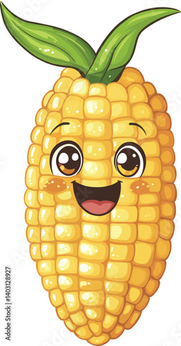Cute Sweet organic corn character vector
