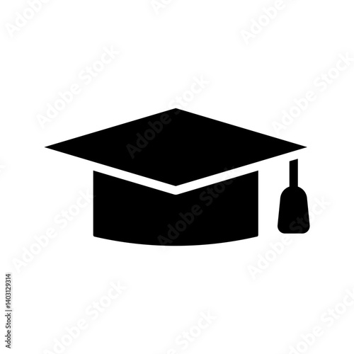 Graduation cap flat icon vector clip art design object. Single high quality outline symbol of graduation for web design or mobile app